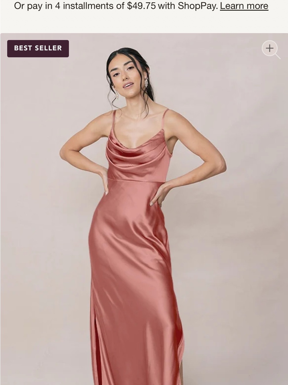 Revelry Skye Satin Dress- Desert Rose - 707